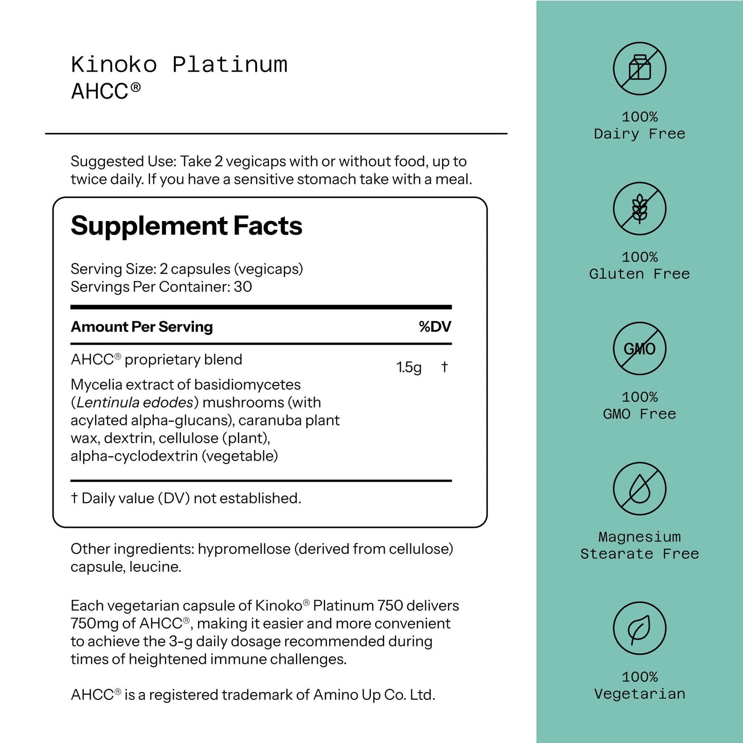 JEMEND® AHCC® - Kinoko® Platinum